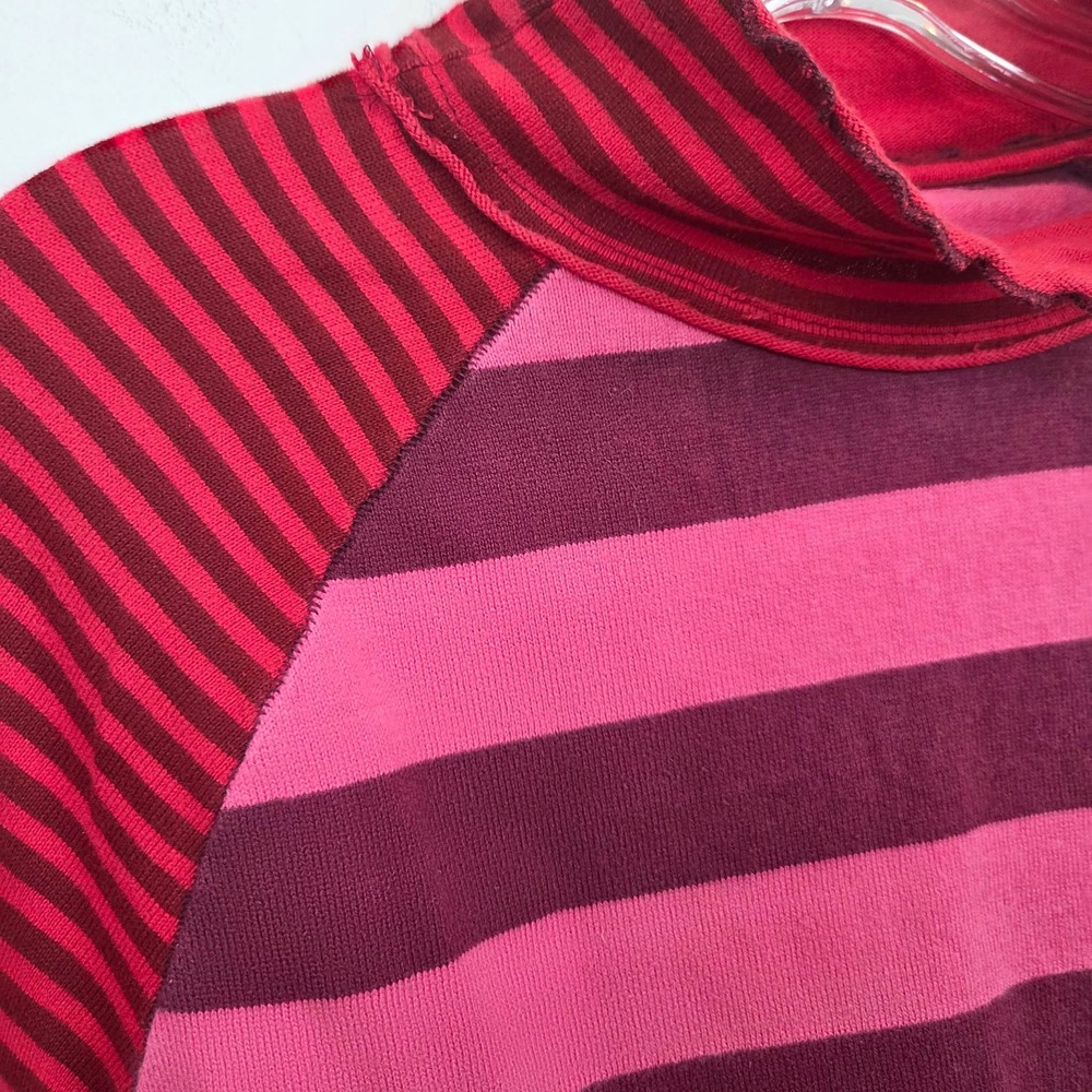 Free People We The Free Punk Playful Tee Stripes Pink Red Boho Womens Size Small - Picture 8 of 14